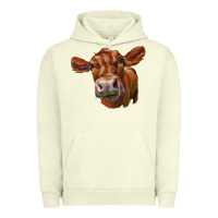 Pigment Pistachio red angus face Urban Hoodie - LillyAllenDesigns