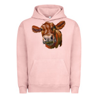 Pigment Salmon red angus face Urban Hoodie - LillyAllenDesigns