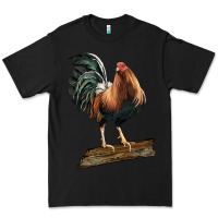 Black american game rooster standing Premium Tee - LillyAllenDesigns