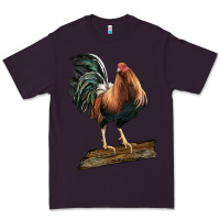Plum american game rooster standing Premium Tee - LillyAllenDesigns
