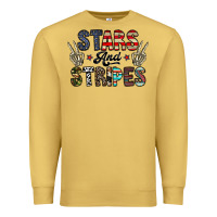 Antique Gold stars and stripes Premium Sweatshirt - CowhideDigitalArt