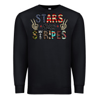 Black stars and stripes Premium Sweatshirt - CowhideDigitalArt