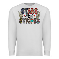 Dove Grey stars and stripes Premium Sweatshirt - CowhideDigitalArt