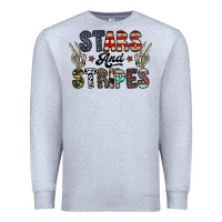 Heather Grey stars and stripes Premium Sweatshirt - CowhideDigitalArt