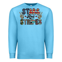 Ocean Blue stars and stripes Premium Sweatshirt - CowhideDigitalArt
