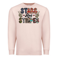 Pale Pink stars and stripes Premium Sweatshirt - CowhideDigitalArt