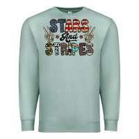 Seafoam stars and stripes Premium Sweatshirt - CowhideDigitalArt