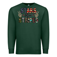 Sports Green stars and stripes Premium Sweatshirt - CowhideDigitalArt