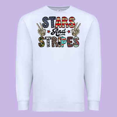 Stars And Stripes Premium Sweatshirt Designed By Cowhidedigitalart