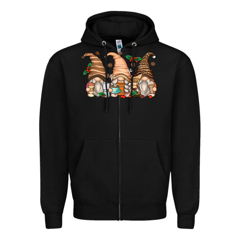 Coffee Gnomes Zipper Hoodie by Zillion Design Studio | Teevron
