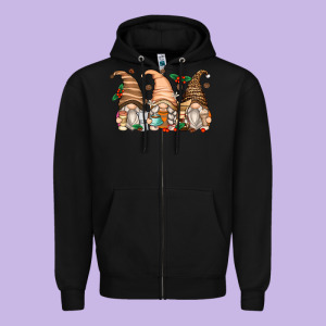 Coffee Gnomes Zipper Hoodie Designed By Zillion Design Studio