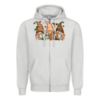Dove Grey coffee gnomes Zipper Hoodie - Zillion Design Studio