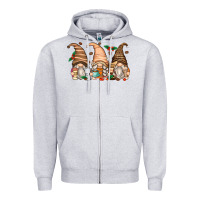 Heather Grey coffee gnomes Zipper Hoodie - Zillion Design Studio