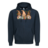Navy coffee gnomes Zipper Hoodie - Zillion Design Studio