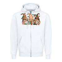 White coffee gnomes Zipper Hoodie - Zillion Design Studio