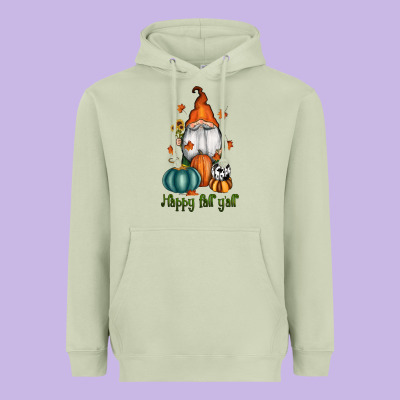 Happy Fall Y'all Gnome Heavyweight Hoodie Designed By Ranaportraitstore