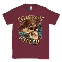 Burgundy cowboy killer with skull Classic Tee - texasbilliewilder