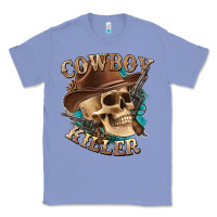 Colony Blue cowboy killer with skull Classic Tee - texasbilliewilder