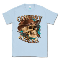 Dusty Blue cowboy killer with skull Classic Tee - texasbilliewilder