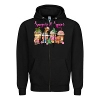 Black sugar and spice pink gingerbread coffee cups Zipper Hoodie - Zillion Design Studio