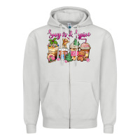 Dove Grey sugar and spice pink gingerbread coffee cups Zipper Hoodie - Zillion Design Studio