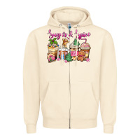 Sandshell sugar and spice pink gingerbread coffee cups Zipper Hoodie - Zillion Design Studio