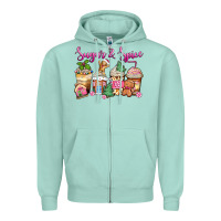 Seafoam sugar and spice pink gingerbread coffee cups Zipper Hoodie - Zillion Design Studio
