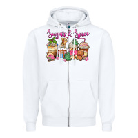 White sugar and spice pink gingerbread coffee cups Zipper Hoodie - Zillion Design Studio