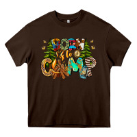 Chocolate Brown Born To Camp Heavy Core Tee - CowhideDigitalArt