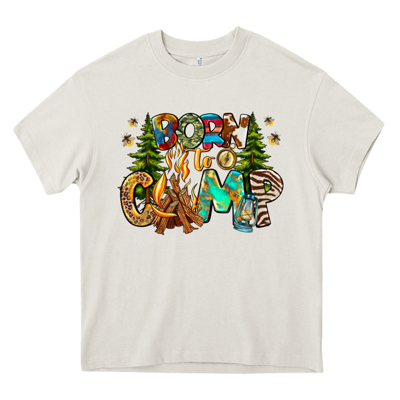 Born To Camp Heavy Core Tee by CowhideDigitalArt | Teevron