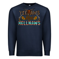 Navy yeehaws and hellnaws Premium Sweatshirt - CowhideDigitalArt