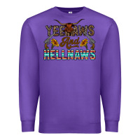 Purple yeehaws and hellnaws Premium Sweatshirt - CowhideDigitalArt
