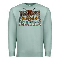 Seafoam yeehaws and hellnaws Premium Sweatshirt - CowhideDigitalArt