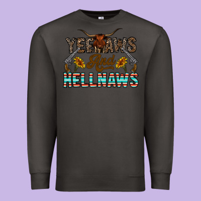 Yeehaws And Hellnaws Premium Sweatshirt Designed By Cowhidedigitalart