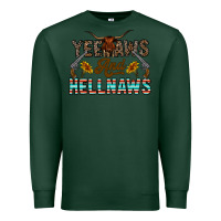 Sports Green yeehaws and hellnaws Premium Sweatshirt - CowhideDigitalArt
