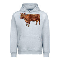 Heather Grey red angus cow Urban Hoodie - LillyAllenDesigns