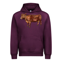 Mauve Wine red angus cow Urban Hoodie - LillyAllenDesigns