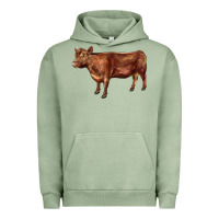 Pigment Oil Green red angus cow Urban Hoodie - LillyAllenDesigns