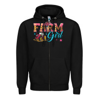 Black farm girl Zipper Hoodie - texasbilliewilder