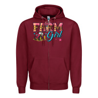 Burgundy farm girl Zipper Hoodie - texasbilliewilder