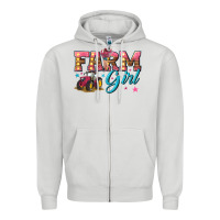 Dove Grey farm girl Zipper Hoodie - texasbilliewilder