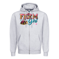 Heather Grey farm girl Zipper Hoodie - texasbilliewilder