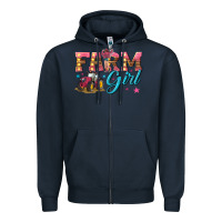 Navy farm girl Zipper Hoodie - texasbilliewilder