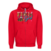 Red farm girl Zipper Hoodie - texasbilliewilder