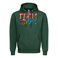 Sports Green farm girl Zipper Hoodie - texasbilliewilder