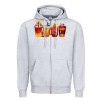 Heather Grey firefighter coffee cups Zipper Hoodie - texasbilliewilder