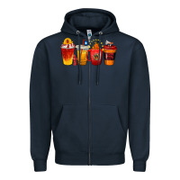 Navy firefighter coffee cups Zipper Hoodie - texasbilliewilder