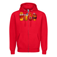 Red firefighter coffee cups Zipper Hoodie - texasbilliewilder