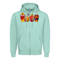 Seafoam firefighter coffee cups Zipper Hoodie - texasbilliewilder