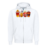 White firefighter coffee cups Zipper Hoodie - texasbilliewilder